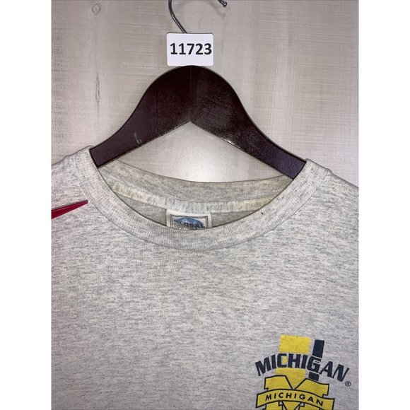 Vintage 80s-90s University Of Michigan Heather Gray Graphic T Shirt Unisex Large - Picture 7 of 16